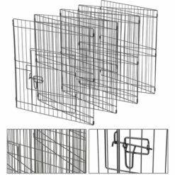 Yaheetech 8 Panneaux Parc Enclos Pliant Pour Chiens Chiots Petit Animaux Extérieur Interieur 61cm Clôture Grille En Métal Avec Porte -POULAILLER ET ÉLEVAGE DE LA BASSE-COUR Ventes 24933305 4