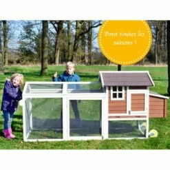 BBLOISIRAM Poulailler Mobile Extérieur En Bois De Haute Qualité 248 Cm X 115 Cm X 76 Cm Modèle « 153 Mobile » -POULAILLER ET ÉLEVAGE DE LA BASSE-COUR Ventes 25126798 4