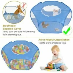 BEARSU Parc Pour Petits Animaux, Tente Pour Animaux De Compagnie Transparente Et Respirante Avec Couvercle Supérieur, Clôture Cour Pliable D'exercice Intérieur Extérieur à Ouverture Automatique -POULAILLER ET ÉLEVAGE DE LA BASSE-COUR Ventes 27487882 3