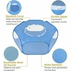 BEARSU Parc Pour Petits Animaux, Tente Pour Animaux De Compagnie Transparente Et Respirante Avec Couvercle Supérieur, Clôture Cour Pliable D'exercice Intérieur Extérieur à Ouverture Automatique -POULAILLER ET ÉLEVAGE DE LA BASSE-COUR Ventes 27487882 5