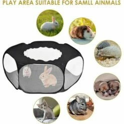 BEARSU Parc Pour Petits Animaux, Tente Pour Animaux De Compagnie Transparente Et Respirante Avec Couvercle Supérieur, Clôture Cour Pliable D'exercice Intérieur Extérieur à Ouverture Automatique -POULAILLER ET ÉLEVAGE DE LA BASSE-COUR Ventes 27487892 4