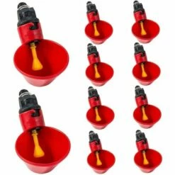 LITZEE 10PCS Coupes Buveur De Poulet Automatique - Tasses À Boire D'eau De Volaille, Buveur En Plastique Buveur, Poulet Nourrisseur Oiseau Coop Coopérative, For Poulet Poulet