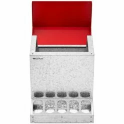 WIESENFIELD Mangeoire Automatique Pour Volaille Poule Canard Oie 12 Kg En Acier Galvanisé - Gris, Rouge -POULAILLER ET ÉLEVAGE DE LA BASSE-COUR Ventes 28259342 5