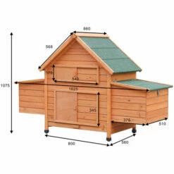 Poulailler 2 Poules Clapier Mobile 1625x560x1075 Mm 2 Zones De Pondoir 2 Séparateurs 2 Perchoirs 2 Portes Verrouillables, Rampe, Imperméable Nettoyage Facile-BRAST -POULAILLER ET ÉLEVAGE DE LA BASSE-COUR Ventes 29032194 5