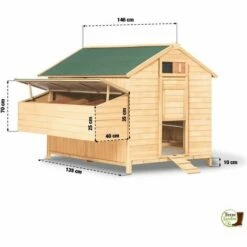 TERRE JARDIN Grand Poulailler En Bois Avec Quadruple Pondoir -POULAILLER ET ÉLEVAGE DE LA BASSE-COUR Ventes 29531007 4