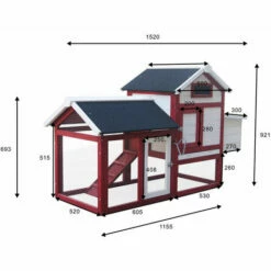Poulailler 2 Poules (petit) Bois Avec Pondoir Et Enclos 152 X 62 X 92 Cm PREMIUM, 2 Portes Verrouillables, Imperméable, Nettoyage Facile - De BRAST -POULAILLER ET ÉLEVAGE DE LA BASSE-COUR Ventes 30050032 5