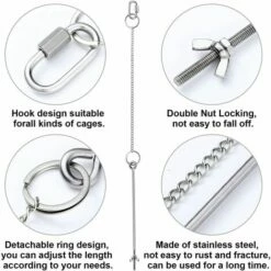 Betterlife Poulet Suspendu Mangeoire Poulet Perroquet Suspendu Mangeoire à Oiseaux En Acier Inoxydable Mangeoire à Poulet Jouet= -POULAILLER ET ÉLEVAGE DE LA BASSE-COUR Ventes 30051690 3