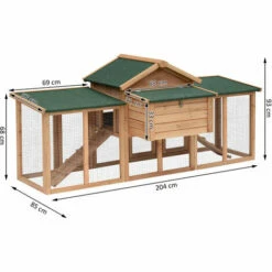 HOMCOM Poulailler Clapier Modèle Chalet Multi-équipé : Rampes, Nichoirs, Perchoirs, Plateau Excrément, Fenêtre, Portes Bois Massif - Marron -POULAILLER ET ÉLEVAGE DE LA BASSE-COUR Ventes 3023961 3