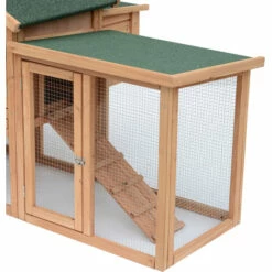 HOMCOM Poulailler Clapier Modèle Chalet Multi-équipé : Rampes, Nichoirs, Perchoirs, Plateau Excrément, Fenêtre, Portes Bois Massif - Marron -POULAILLER ET ÉLEVAGE DE LA BASSE-COUR Ventes 3023961 4