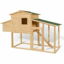 IDMARKET Poulailler COMFORT Avec Pondoir En Bois - Naturel -POULAILLER ET ÉLEVAGE DE LA BASSE-COUR Ventes 3106647 5