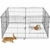 ECD GERMANY Enclos Extérieur Cage Clapier Pour Petits Animaux Revêtement Métal 124 X 61 Cm
