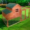 Poulailler 2 Poules (2-3) Bois 198 X 790 X 120 Cm Avec Pondoir /enclos BIGSIZE, 2 Portes, 2 Perchoirs, Rampe Interne, Imperméable, Nettoyage Facile - De BRAST