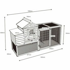 Poulailler 2 Poules (2-3) Bois 198 X 790 X 120 Cm Avec Pondoir /enclos BIGSIZE, 2 Portes, 2 Perchoirs, Rampe Interne, Imperméable, Nettoyage Facile - De BRAST -POULAILLER ET ÉLEVAGE DE LA BASSE-COUR Ventes 32381742 5