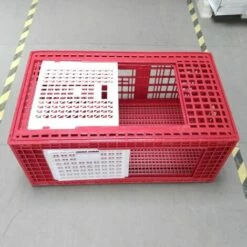 POULAILLER DIRECT Cage De Transport Grande Volaille 96x57x42cm 3 Portes Rouge Et Blanche -POULAILLER ET ÉLEVAGE DE LA BASSE-COUR Ventes 35604650 3