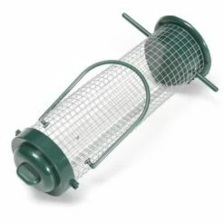 SUNFLOWER Mangeoire Oiseaux Exterieur En Métal Inoxydable I Distributeur Graines Oiseaux I Mangeoire à Oiseaux Distributeur Suspendu Imperméable (23,5cm, Vert)