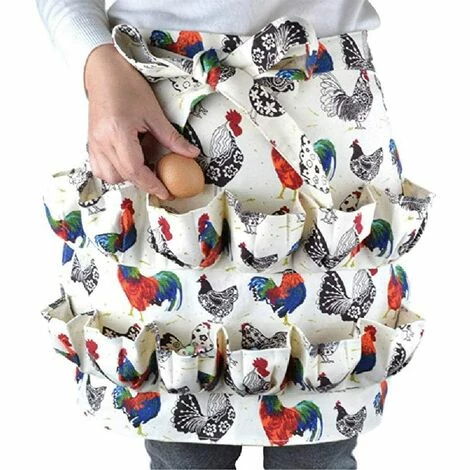 TRIOMPHE Tablier De Collecte D’œufs, 12 Poches Pour Poule Avec Imprimé Coq De Poule Et œufs En Toile, Support Pour Poules Poulailles, Accessoires Au Foyer, Agriculture, Cuisine, Maison De Travail 1 TRIOMPHE Tablier De Collecte D’œufs, 12 Poches Pour Poule Avec Imprimé Coq De Poule Et œufs En Toile, Support Pour Poules Poulailles, Accessoires Au Foyer, Agriculture, Cuisine, Maison De Travail
