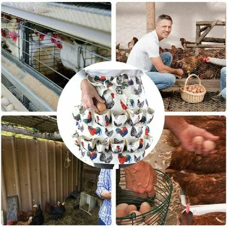 TRIOMPHE Tablier De Collecte D’œufs, 12 Poches Pour Poule Avec Imprimé Coq De Poule Et œufs En Toile, Support Pour Poules Poulailles, Accessoires Au Foyer, Agriculture, Cuisine, Maison De Travail 2 TRIOMPHE Tablier De Collecte D’œufs, 12 Poches Pour Poule Avec Imprimé Coq De Poule Et œufs En Toile, Support Pour Poules Poulailles, Accessoires Au Foyer, Agriculture, Cuisine, Maison De Travail – Image 2