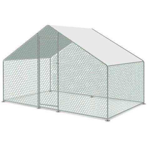 ALICE'S GARDEN Enclos Pour Poulailler 6m² En Acier Galvanisé. Toit Imperméable Et Anti UV. Porte Avec Loquet. 3x2m 6 M² 1 ALICE'S GARDEN Enclos Pour Poulailler 6m² En Acier Galvanisé. Toit Imperméable Et Anti UV. Porte Avec Loquet. 3x2m 6 M²