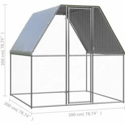 VidaXL Poulailler D'extérieur 2x2x2 M Acier Galvanisé - Argent 9 VidaXL Poulailler D'extérieur 2x2x2 M Acier Galvanisé - Argent -POULAILLER ET ÉLEVAGE DE LA BASSE-COUR Ventes 42448299 5