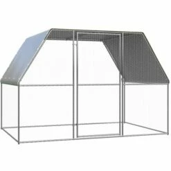 VidaXL Poulailler D'extérieur 3x2x2 M Acier Galvanisé - Argent