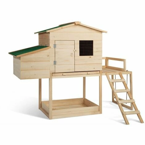 TERRE JARDIN Poulailler Bois Avec Pondoir Et Balançoire 1 TERRE JARDIN Poulailler Bois Avec Pondoir Et Balançoire