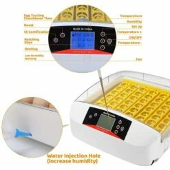 BAMNY Couveuse Automatique De 55 ?ufs, Incubateur D'oeufs Transparent Et Digital, Incubateur à Oeufs Avec Affichage LED De La Température Et Contr?le De L'humidité, Pour Dinde/Oie/Oiseau/Caille/Poulet -POULAILLER ET ÉLEVAGE DE LA BASSE-COUR Ventes 43068711 3