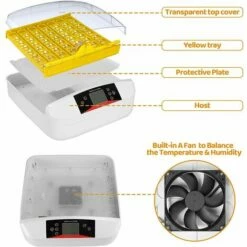 BAMNY Couveuse Automatique De 55 ?ufs, Incubateur D'oeufs Transparent Et Digital, Incubateur à Oeufs Avec Affichage LED De La Température Et Contr?le De L'humidité, Pour Dinde/Oie/Oiseau/Caille/Poulet -POULAILLER ET ÉLEVAGE DE LA BASSE-COUR Ventes 43068711 5
