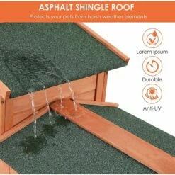 BAMNY Clapier Boi Exterieur, Cage à Lapin, Petit Enclos Pour Animaux, Avec Escaliers, Imperméable, Facile à Nettoyer, Grille Stable, 150 X 54 X 89,5 Cm -POULAILLER ET ÉLEVAGE DE LA BASSE-COUR Ventes 43348114 4