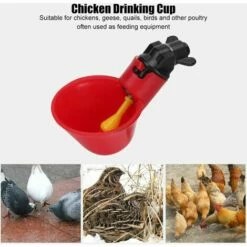TANABATA Breuvoir De Poulet, 10 PCS Automatique Pour Volaille Distributeurs D'eau Automatique Avec Tasses D'arrosage Pour Poulailler Poulet Canard Volaille Abreuvoir Mangeoire -POULAILLER ET ÉLEVAGE DE LA BASSE-COUR Ventes 44322339 5