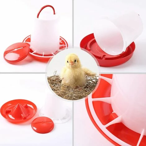 TANABATA Lot De 2 Abreuvoirs Mangeoire 3 Kg Rouge Et Blanc 4 TANABATA Lot De 2 Abreuvoirs Mangeoire 3 Kg Rouge Et Blanc – Image 4