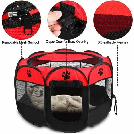 BRIDAY Parc Portable Pliable Pour Animaux De Compagnie, Doux, Respirant Et Confortable, Parc Pour Chien D'exercice Et De Jeu 27,77 X 17,72 Pouces 3 BRIDAY Parc Portable Pliable Pour Animaux De Compagnie, Doux, Respirant Et Confortable, Parc Pour Chien D'exercice Et De Jeu 27,77 X 17,72 Pouces – Image 3