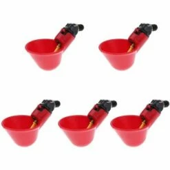 SUN FLOWERIT 5PCS Abreuvoir à Poule Automatique Tasses D'eau Potable Rouge Abreuvoir Poules Bien Pratique En Plastique Pour Oiseaux Poule Volaille
