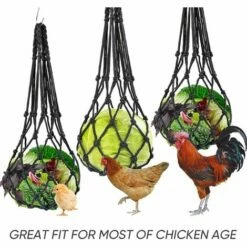 Distributeurs De Nourriture Pour Foin, Nylon Poulet Fruits Et Légumes Sac En Filet Râtelier à Foin, Lapin, Poulailler Réutilisable 57cm Fontainebleau 2Pcs Noir -POULAILLER ET ÉLEVAGE DE LA BASSE-COUR Ventes 45293292 4