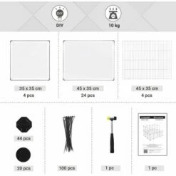 SONGMICS Enclos Pour Petit Animal, Clôture Modulable, Transparent LPC004W01 - Blanc -POULAILLER ET ÉLEVAGE DE LA BASSE-COUR Ventes 45295291 4