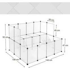 SONGMICS Enclos Pour Petit Animal, Clôture Modulable, Transparent LPC004W01 - Blanc -POULAILLER ET ÉLEVAGE DE LA BASSE-COUR Ventes 45295291 5