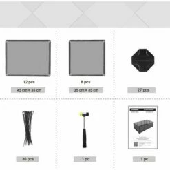 SONGMICS Enclos Pour Petits Animaux Avec Fond, Cage Modulable Pour Cochon D’Inde, Hamster, Lapin, Rongeur, Petits Animaux Domestiques, Gris LPC002G01 - Gris -POULAILLER ET ÉLEVAGE DE LA BASSE-COUR Ventes 45295411 4