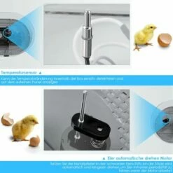 PEDY Couveuse Automatique De 18 œufs Au Plus, Incubateur D'oeufs Transparent Et Digital, Affichage Et Contrôle De La Température, Pour Dinde/Oie/Oiseau/Caille/Poulet, Avec Instructions Multilingues -POULAILLER ET ÉLEVAGE DE LA BASSE-COUR Ventes 45430830 5