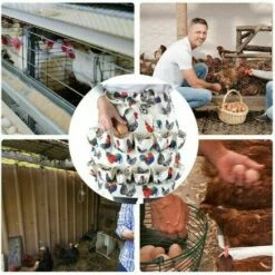 BRIDAY Tablier De Collecte D'œufs, 12 Poches Pour Poule Avec Imprimé Coq De Poule Et œufs En Toile, Support Pour Poules -POULAILLER ET ÉLEVAGE DE LA BASSE-COUR Ventes 45789071 4
