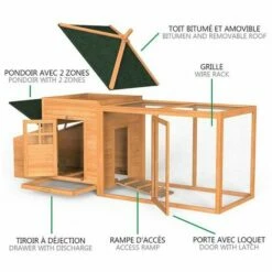 VOUNOT Grand Poulailler En Bois Avec Pondoir Et Perchoir -POULAILLER ET ÉLEVAGE DE LA BASSE-COUR Ventes 46771236 4