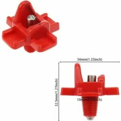 Buveurs D'Eau De Poulet En Plastique Et Acier Inoxydable 304 Abreuvoir Automatique Pour Tétine De Poulet En Rouge 32,5 X 34mm Distributeur Abreuvoir Équipement Pour Poulet Oie OiseauTriomphe 10 Pièces -POULAILLER ET ÉLEVAGE DE LA BASSE-COUR Ventes 47298369 5