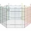 PawHut Parc Enclos Modulable Pour Chien Animaux Porte Verrouillable 6 Panneaux Dim. Panneau 59L X 60H Cm Métal Multicolore - Multicolore