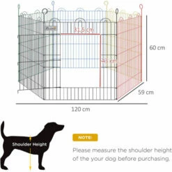 PawHut Parc Enclos Modulable Pour Chien Animaux Porte Verrouillable 6 Panneaux Dim. Panneau 59L X 60H Cm Métal Multicolore - Multicolore -POULAILLER ET ÉLEVAGE DE LA BASSE-COUR Ventes 48441504 3