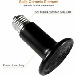 Betterlife E27 100W Émetteur Radiateur Animaux Ampoule Infrarouge Chauffage En Céramique,Lampe De Reptile Pour Amphibiens, Serpent, Oiseaux,Tortue, Chat, Chien（1 Pcs） -POULAILLER ET ÉLEVAGE DE LA BASSE-COUR Ventes 48448732 3