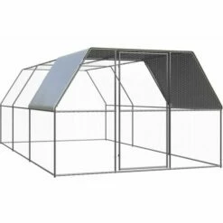 VidaXL Poulailler D'extérieur 3x6x2 M Acier Galvanisé - Argent
