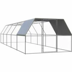 VidaXL Poulailler D'extérieur 3x10x2 M Acier Galvanisé - Argent