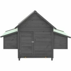 VidaXL Poulailler Gris Et Blanc 152x96x110 Cm Bois De Sapin Massif - Gris -POULAILLER ET ÉLEVAGE DE LA BASSE-COUR Ventes 49609469 3