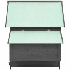 VidaXL Poulailler Gris Et Blanc 152x96x110 Cm Bois De Sapin Massif - Gris -POULAILLER ET ÉLEVAGE DE LA BASSE-COUR Ventes 49609469 4