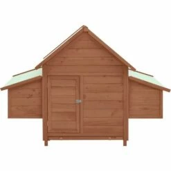 VidaXL Poulailler Moka Et Blanc 152x96x110 Cm Bois De Sapin Massif - Brun -POULAILLER ET ÉLEVAGE DE LA BASSE-COUR Ventes 49609485 3