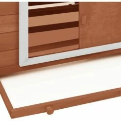 VidaXL Poulailler Moka Et Blanc 152x96x110 Cm Bois De Sapin Massif - Brun -POULAILLER ET ÉLEVAGE DE LA BASSE-COUR Ventes 49609485 5