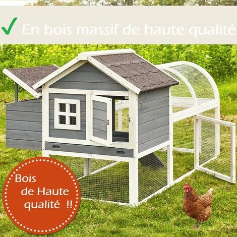 BB-LOISIR Poulailler En Bois Pour Jardin Extérieure Cage Canard Avec Nichoir Cm Modèle: 160 Grand Bonheur 189x100x110 Cm 2 BB-LOISIR Poulailler En Bois Pour Jardin Extérieure Cage Canard Avec Nichoir Cm Modèle: 160 Grand Bonheur 189x100x110 Cm – Image 2